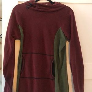 Melanzana Micro Grid Dress women’s large Port/Thyme